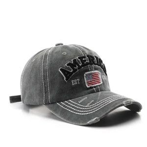 America Hat Embroidered cap hat Faded Gray New